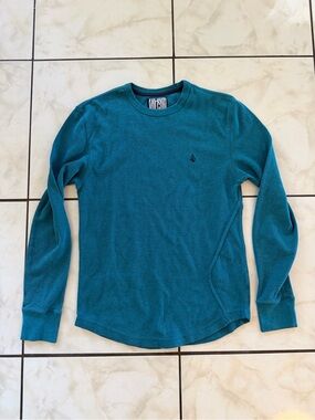Volcom Thermal Teal Long-Sleeve Waffle Crew Shirt